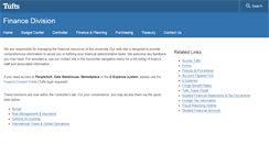 Desktop Screenshot of finance.tufts.edu