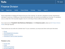 Tablet Screenshot of finance.tufts.edu