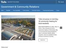 Tablet Screenshot of communityrelations.tufts.edu